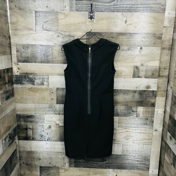 Ann Taylor Loft Draped Cowl Neck Dress Sz 4 Black - Picture 7 of 7